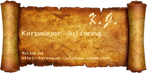 Kerpmayer Julianna névjegykártya
